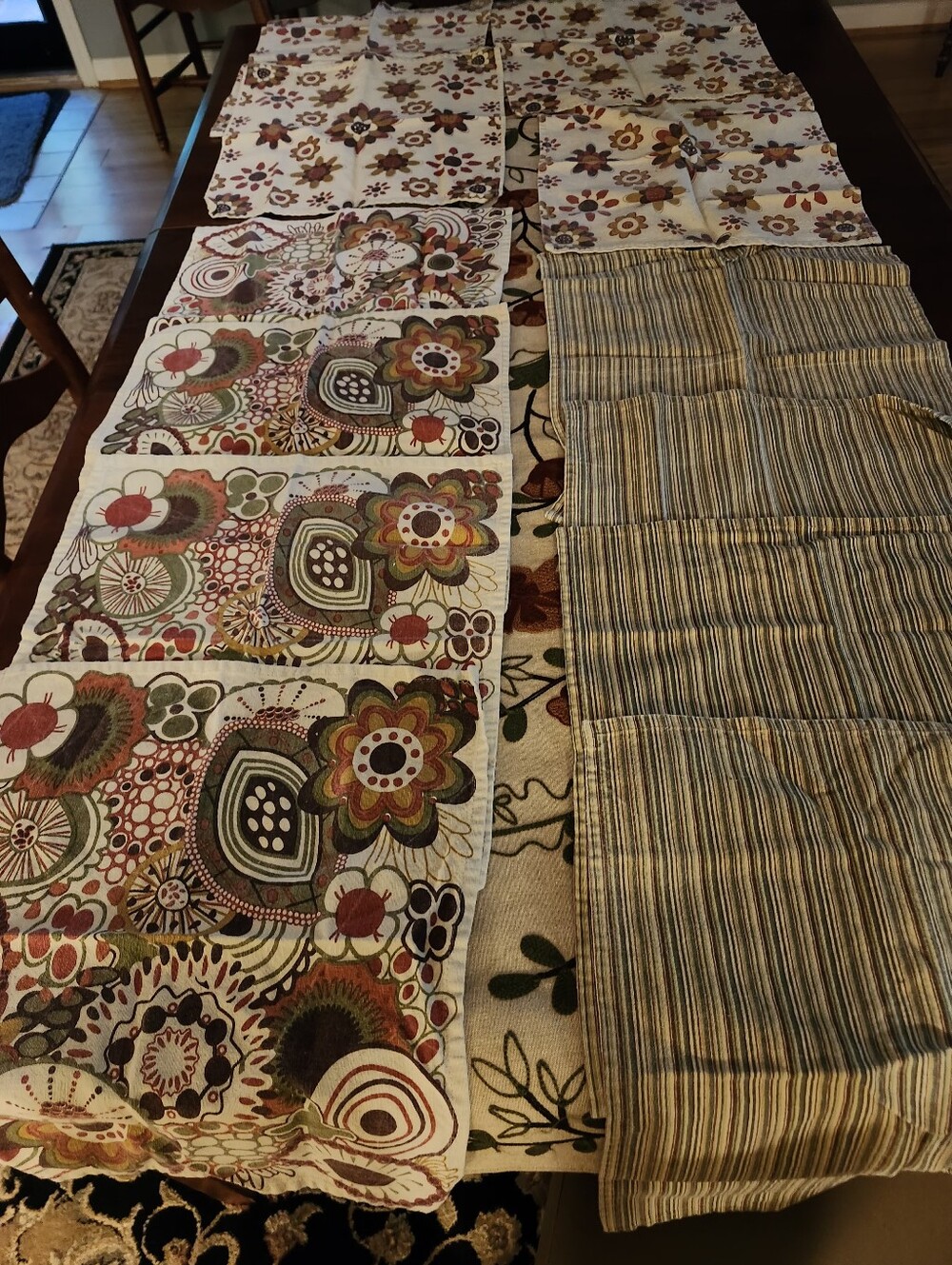 Set of 12 Boho cloth napkins